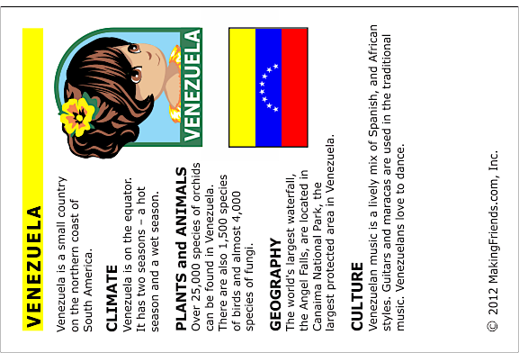 Venezula Fact Card 