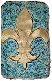 Blue & Gold Fleur-de-Lis Cake