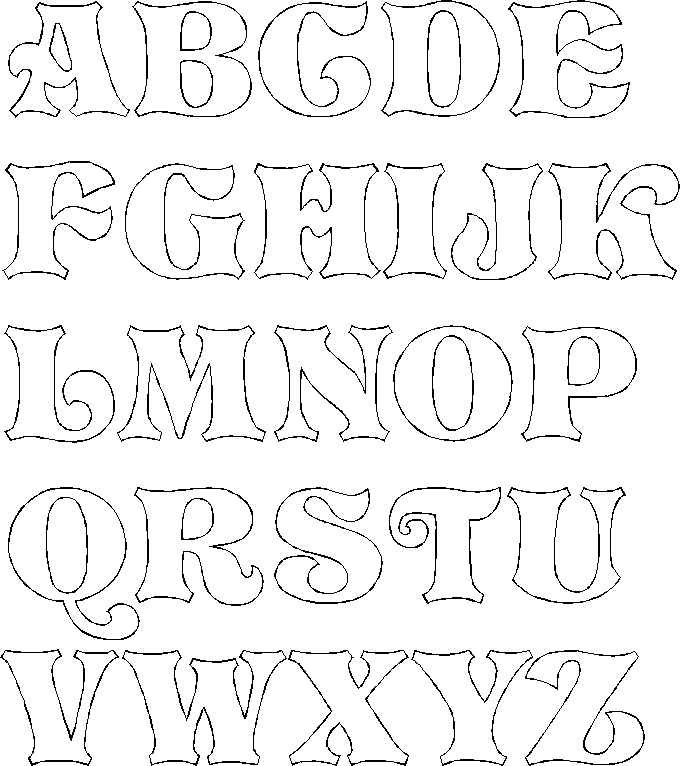 calligraphy letters coloring book pages free - photo #47
