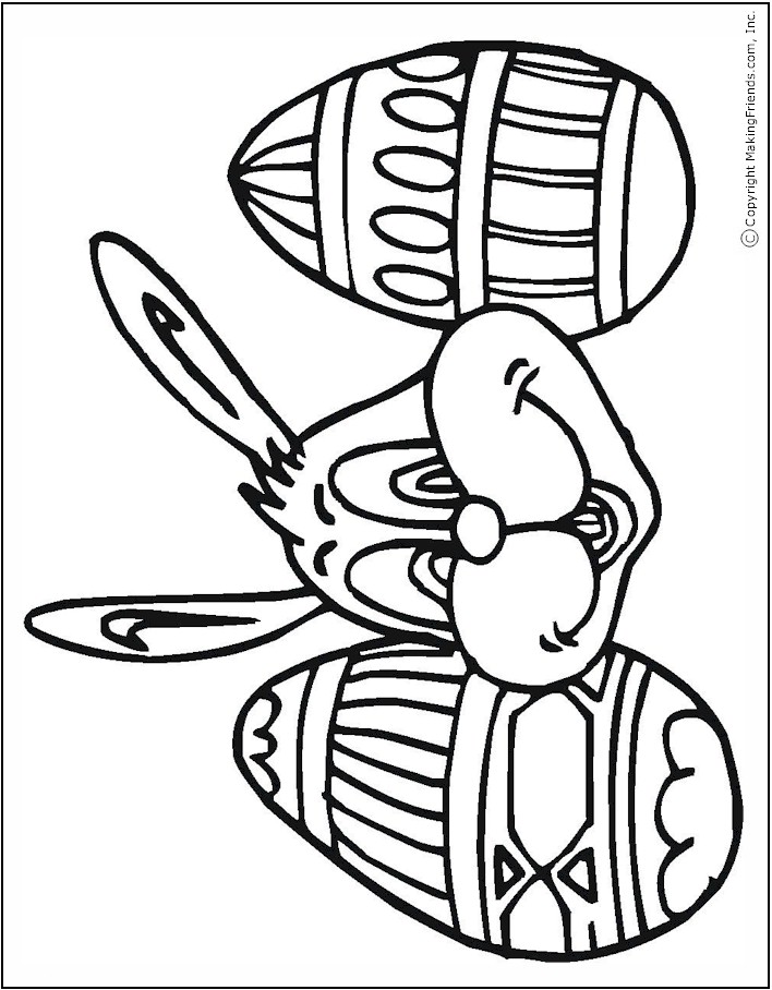 coloring pages of easter bunny and eggs. Print This Page