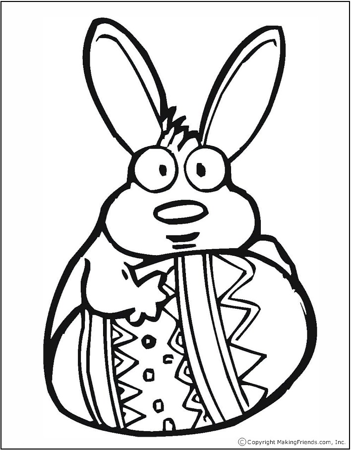 easter bunnies pictures to color. Easter Bunny and Egg Coloring