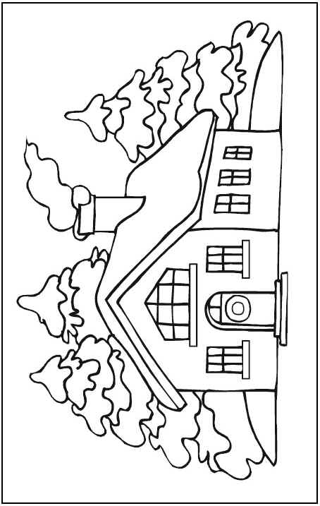 Winter Scene Coloring Page