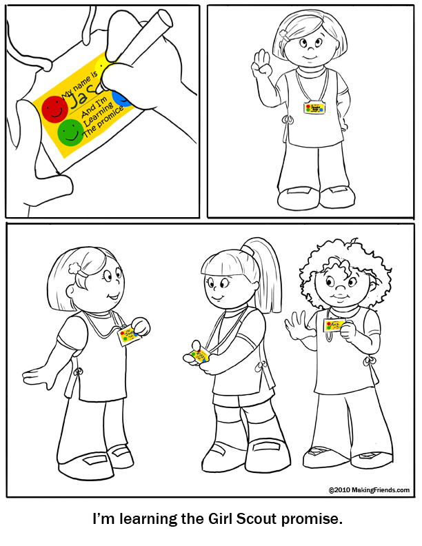 daisy girl scout coloring pages promise - photo #6