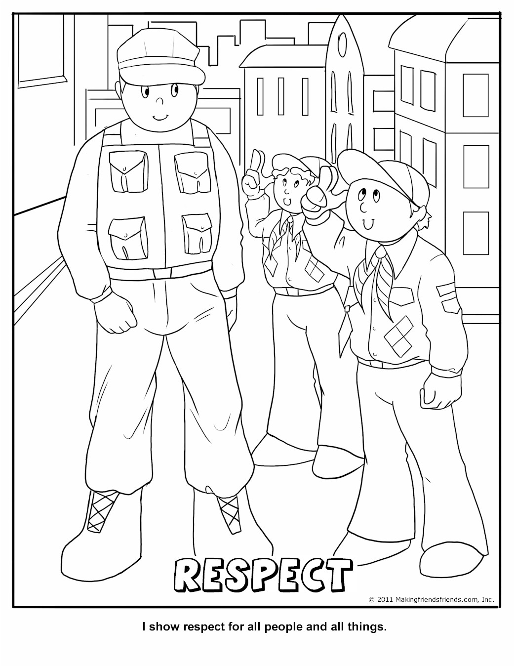 Cub Scout Respect Coloring Page