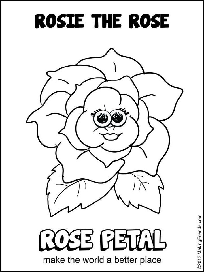 daisy rose petal coloring pages - photo #1