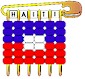 Haitian Pony Bead Flag Pin