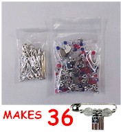 Patriotic Charm Pin Kit -- 36 Pack!