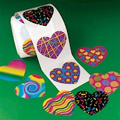 Funky Heart Roll Stickers