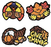 Thanksgiving Fuzzy Magnets