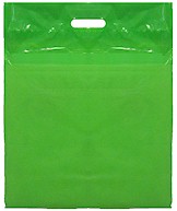 Glossy Green Bags with Handle -- 12 pack