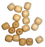 Wooden Barrel Beads -- 18 count