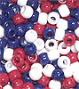 Pony Beads -- Red, White Blue Mix