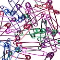 Colored Metallic Safety Pins -- Size 2