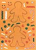 Gingerbread Man Stickers, 12 Pack